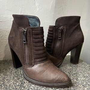 AllSaints suede and leather botilions